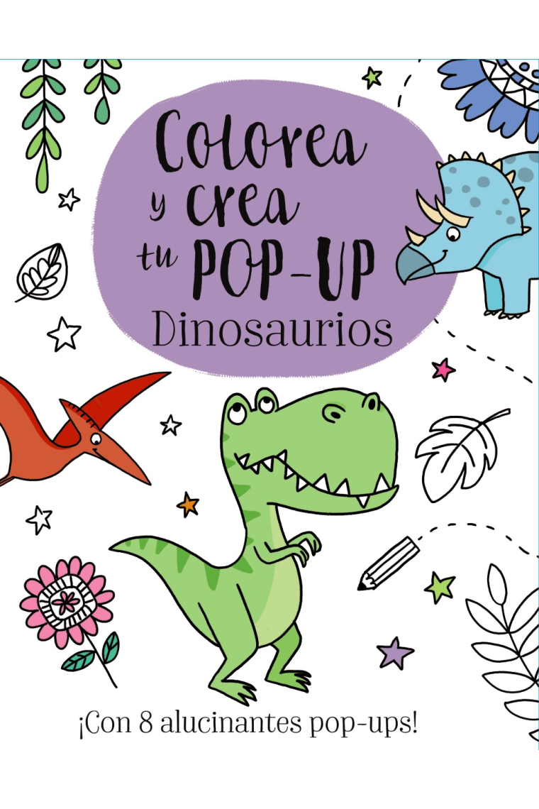 Colorea y crea tu Pop-up. Dinosaurios