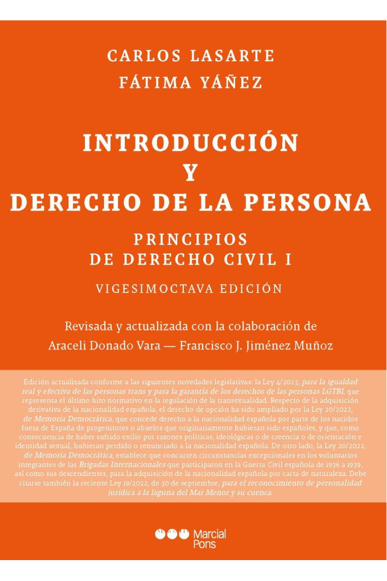 INTRODUCCION Y DERECHO DE LA PERSONA 28ª ED PRINCIPIO DEREC