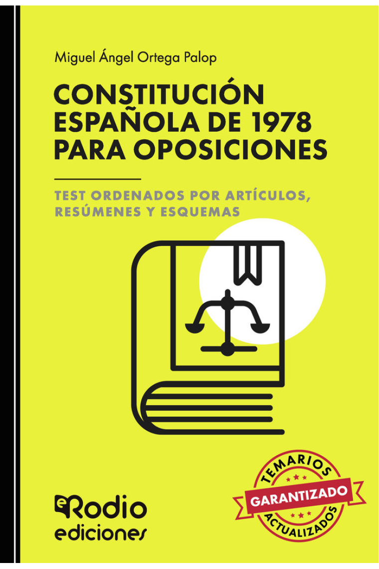 CONSTITUCION ESPAÑOLA DE 1978 PARA OPOSICIONES. TEST ORDENAD