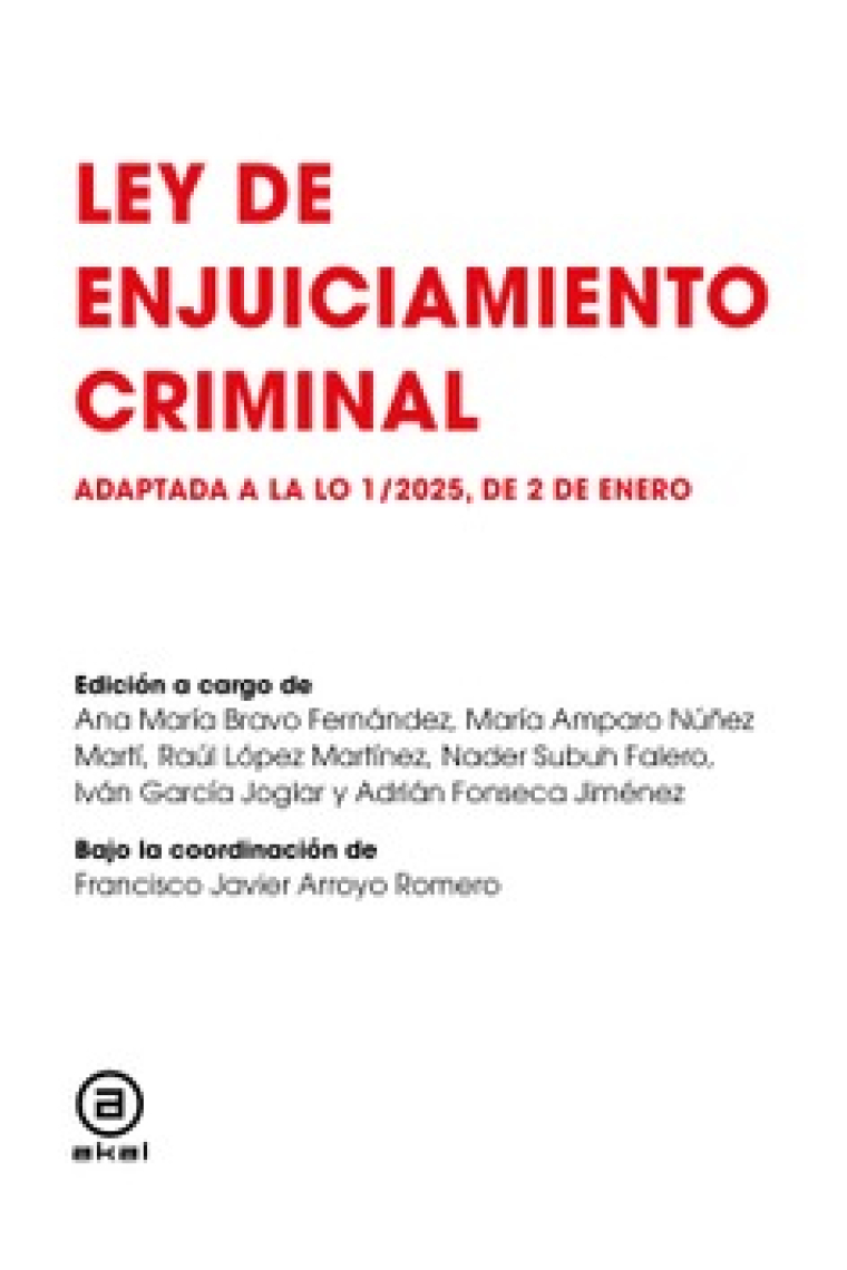 Ley de enjuiciamiento criminal. Adaptada a la LO 1/2025, de 3 de Enero