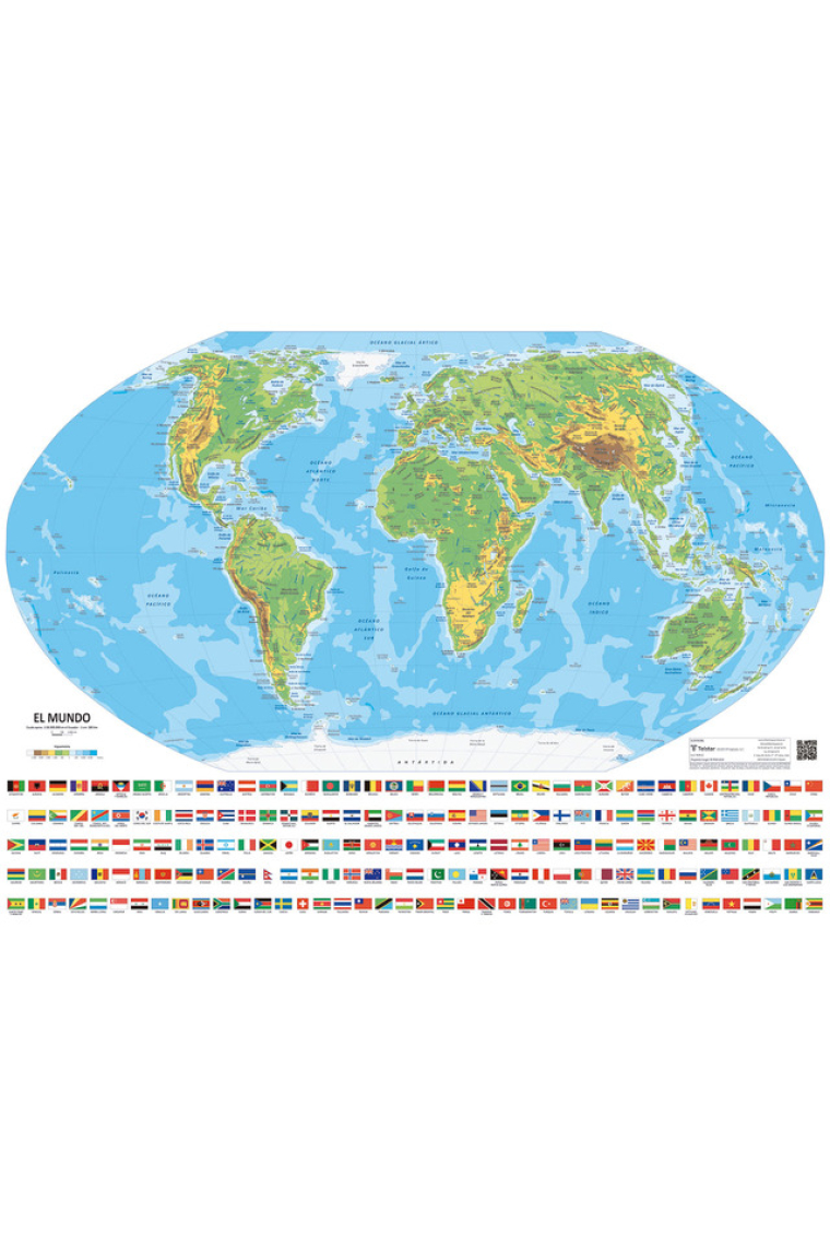 Mapa del Mundo Físico Mini 48x68