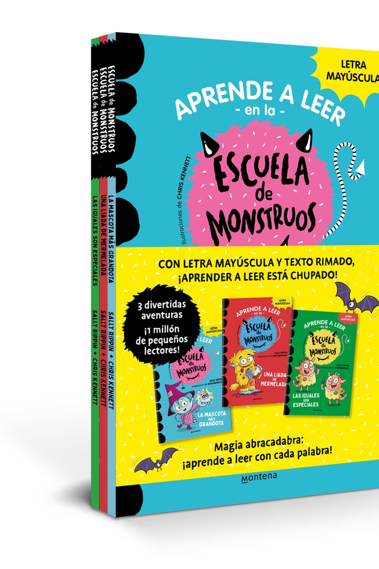 Aprender a leer en la Escuela de Monstruos - Pack con los libros 1, 2 y 3. En letra MAYÚSCULA para aprender a leer (Libros para niños a partir de 5 años)