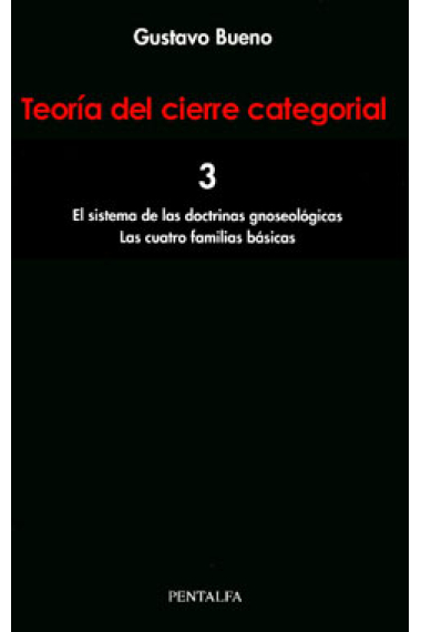 Teoría del cierre categorial (Vol. 3): El sistema de las doctrinas gnoseológicas / Las cuatro familias básicas