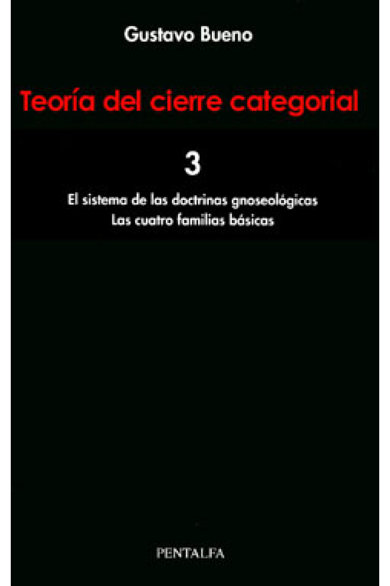 Teoría del cierre categorial (Vol. 3): El sistema de las doctrinas gnoseológicas / Las cuatro familias básicas