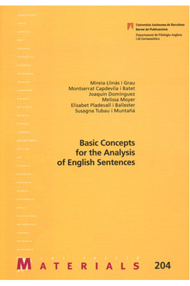 Basic Concepts for the Analysis of English Sentences