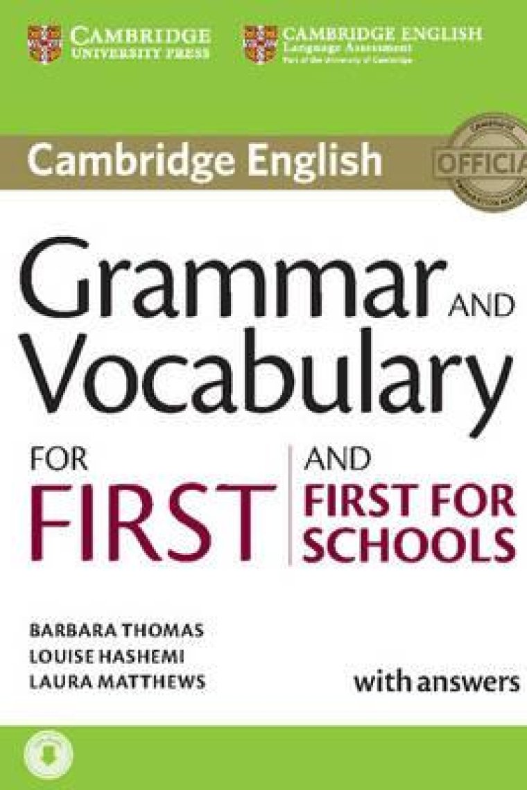 Grammar and Vocabulary for First and First for Schools Book with Answers and Audio (Cambridge Grammar for Exams)