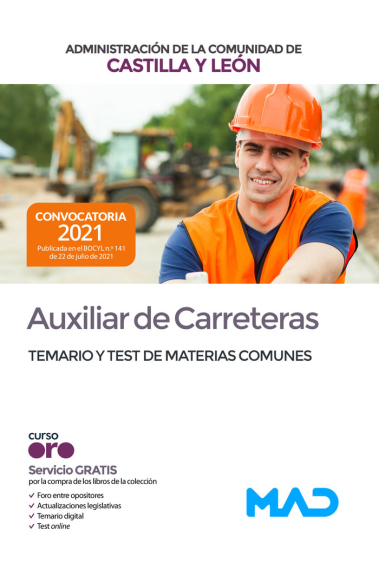 TEMARIO Y TEST MATERIAS COMUNES AUXILIAR DE CARRETERAS 2021