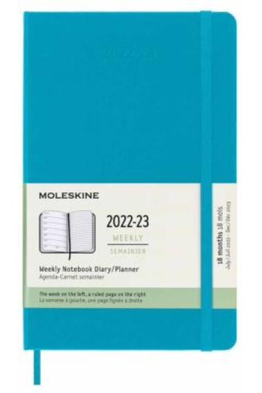 Moleskine* Agenda Semanal 18 meses Large (cartoné-azul manganeso)