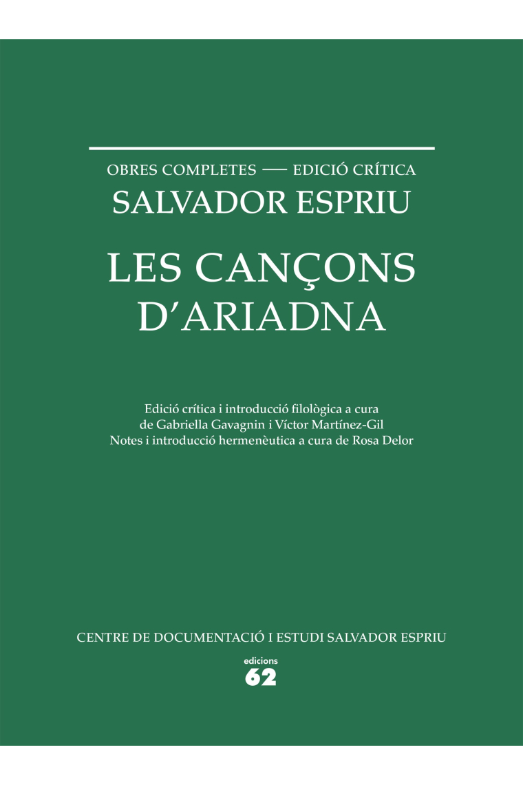 Les cançons d'Ariadna (Obra completa - Edició crítica)