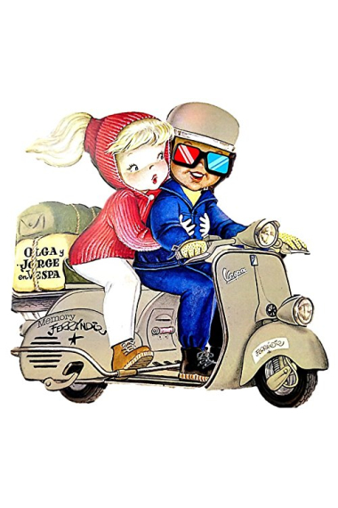 Olga y Jorge en Vespa (Ferrándiz)