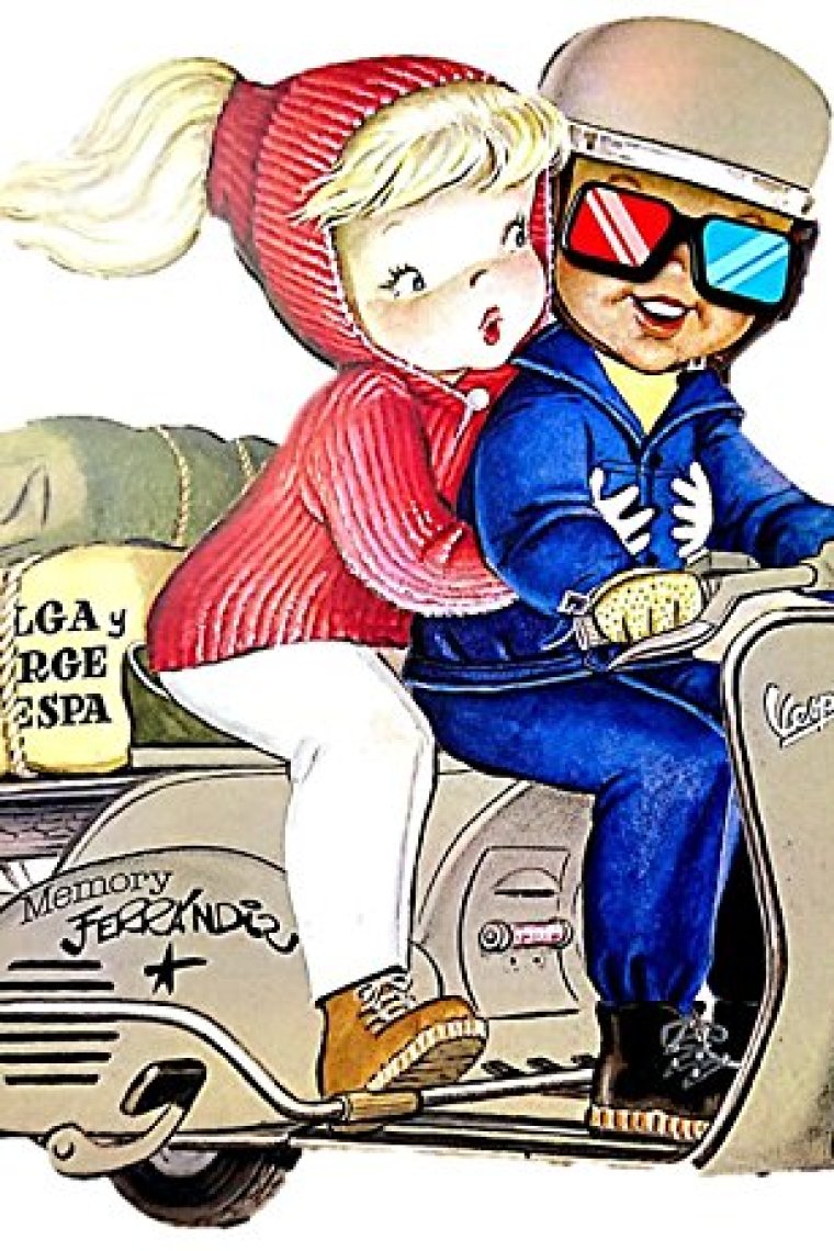 Olga y Jorge en Vespa (Ferrándiz)