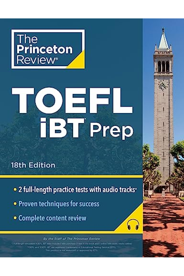 Princeton Review TOEFL iBT Prep with Audio/Listening Tracks, 18th Edition: 2 Practice Tests + Audio + Strategies & Review / For the New, Shorter TOEFL (College Test Preparation)