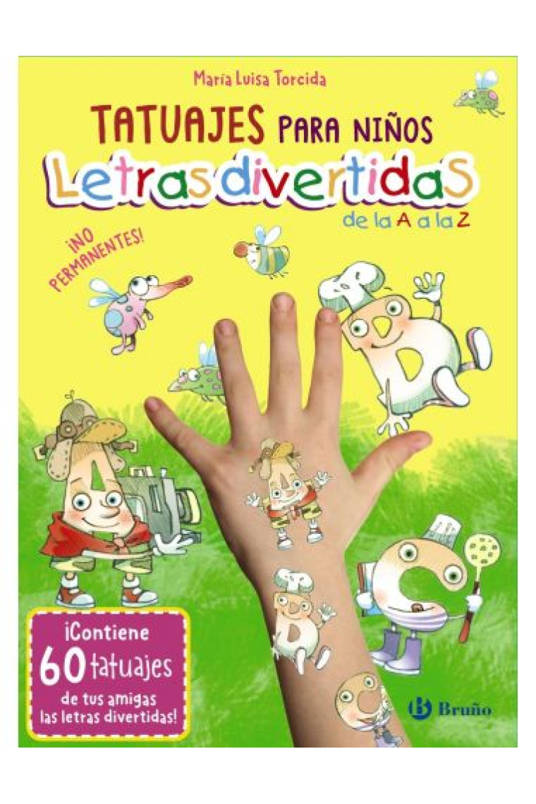 Tatuajes para niños. Letras divertidas de la A a la Z