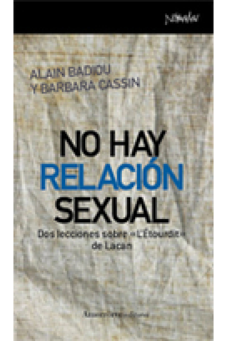 No hay relación sexual: dos lecciones sobre L'Étourdit de Lacan