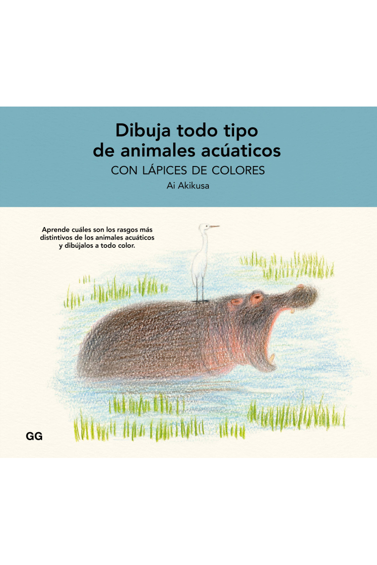 Dibuja todo tipo de animales acuáticos con lápices de colores