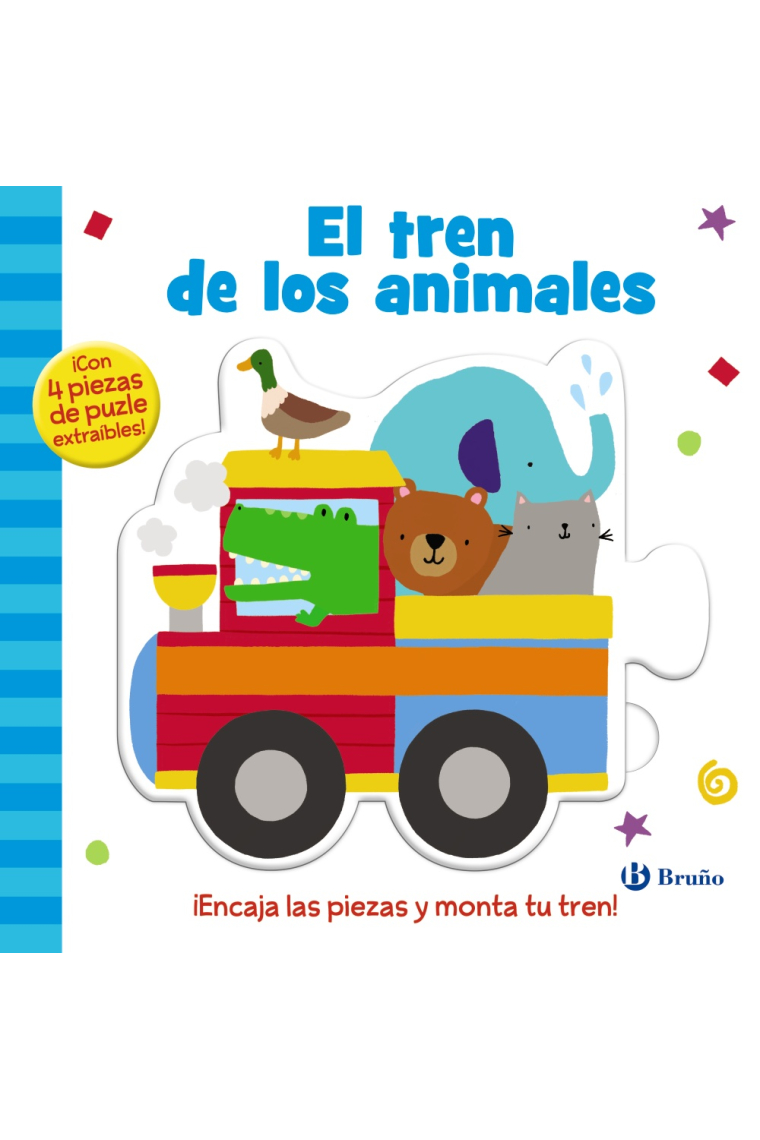 El tren de los animales (con 4 piezas de puzzle)