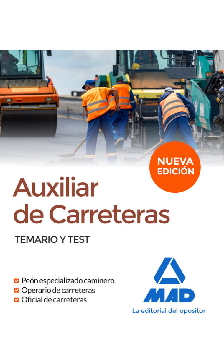 Auxiliar de Carreteras. Temario y Test.