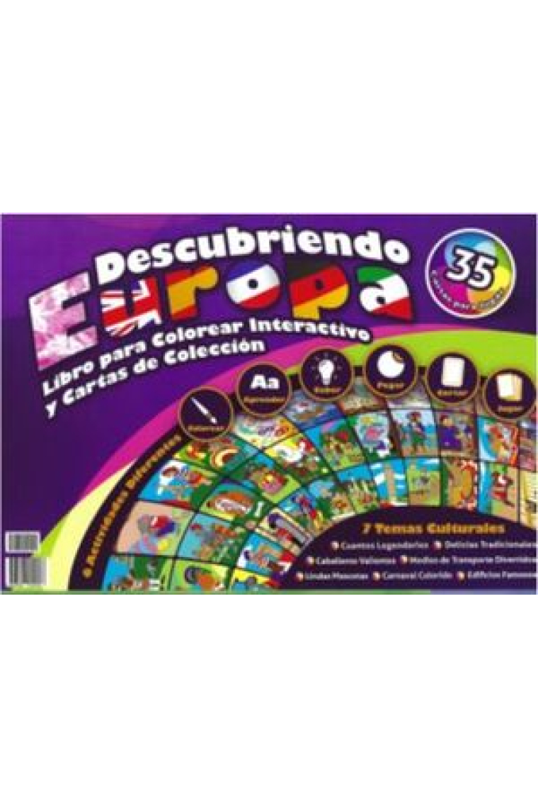 Descubriendo Europa. Libro para colorear interactivo y cartas de colección