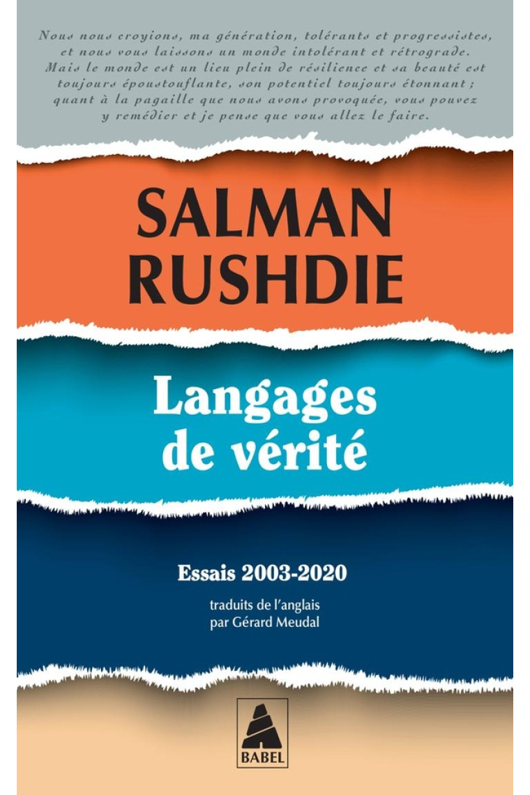 Langages de vérité Essais 2003-2020