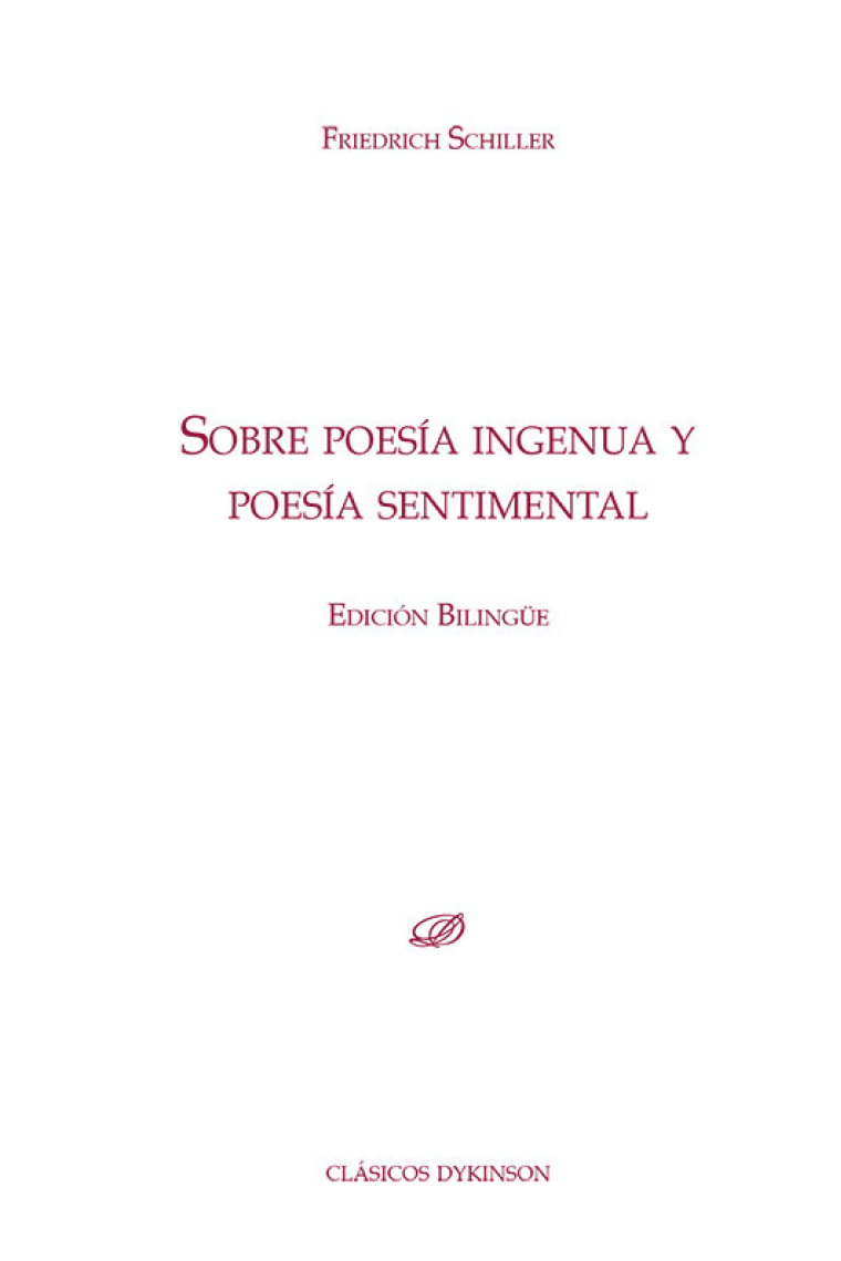 Sobre poesía ingenua y poesía sentimental (Edición bilingüe)