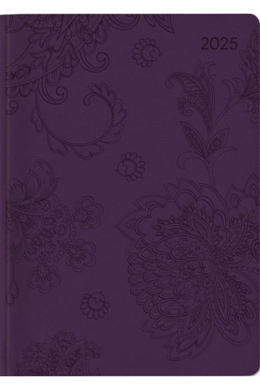 Ladytimer Deluxe Purple 2025, 10,7×15,2cm, Kalender mit 192 Seiten, Notizmöglichkeiten nach jeden Tag, 1 Woche auf 2 Seiten, Kalenderwochen und internationales Kalendarium