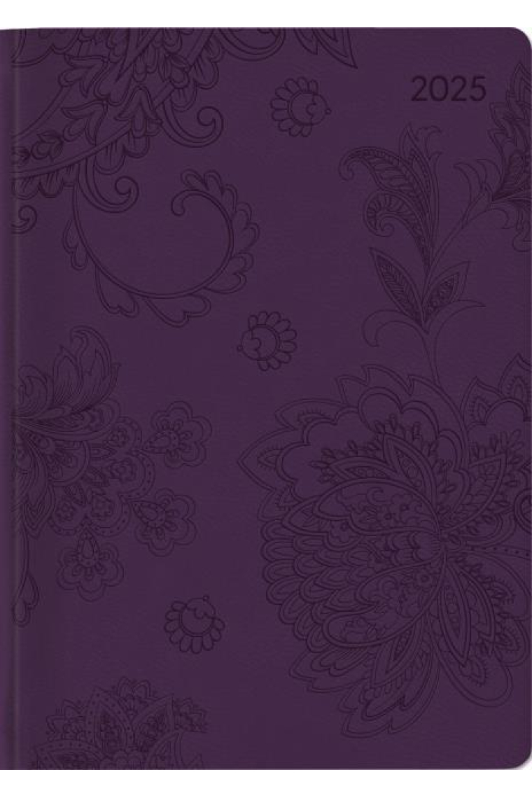 Ladytimer Deluxe Purple 2025, 10,7×15,2cm, Kalender mit 192 Seiten, Notizmöglichkeiten nach jeden Tag, 1 Woche auf 2 Seiten, Kalenderwochen und internationales Kalendarium