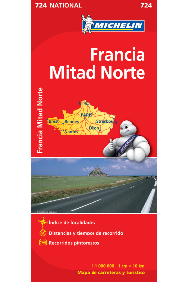 Francia Mitad Norte (nacional-rojo) 724  1/1.000.000