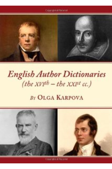 English Author Dictionaries (the XVIth - the XXIst Cc.)