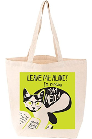 I'm reading right Meow Love Lit Tote Bag