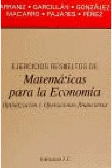 Ejercicios resueltos de matemáticas para la economía. Optimización y operaciones financieras.