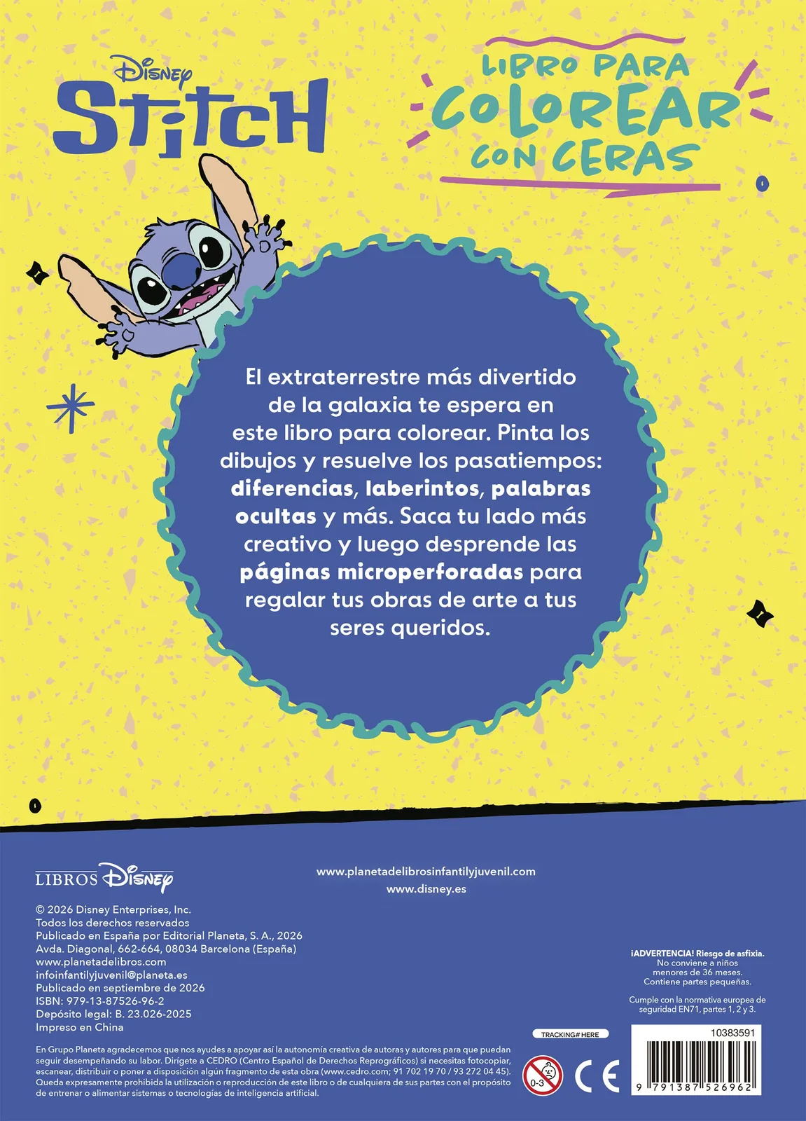 Stitch. Libro para colorear con ceras