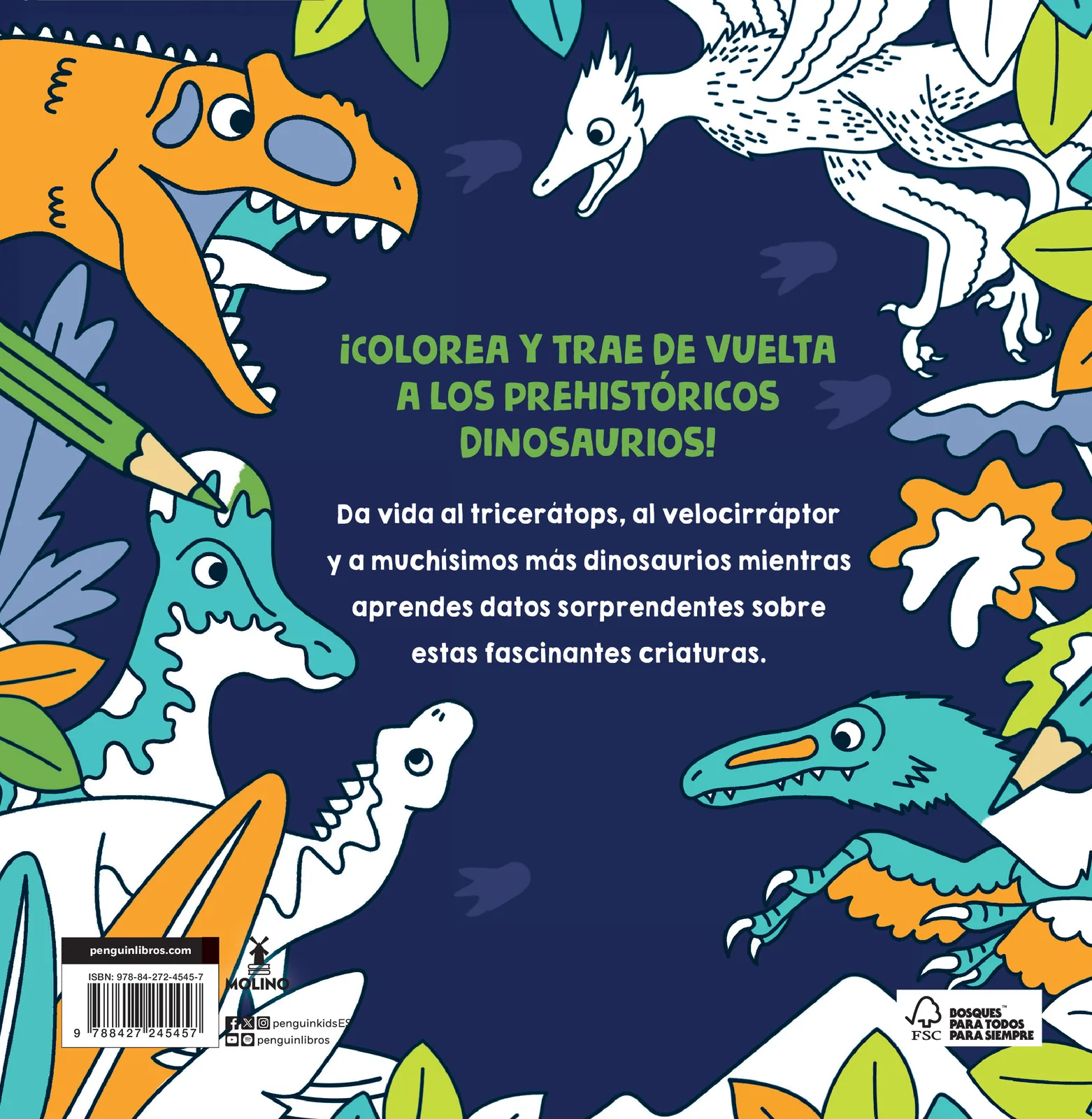 Aprende y colorea: Dinosaurios