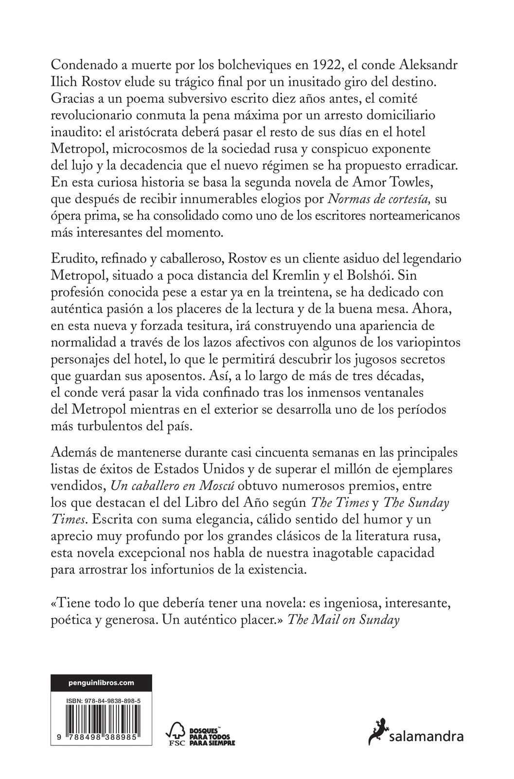 Un caballero en Moscú