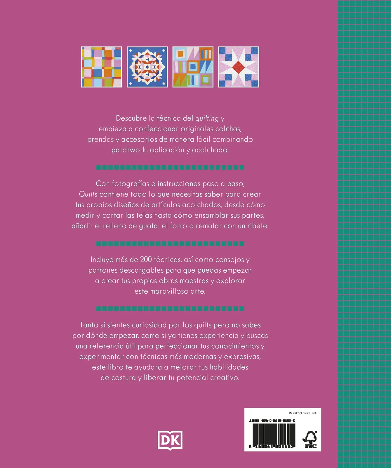 Quilts: Colchas, prendas y accesorios de patchwork acolchado. Guía completa paso a paso