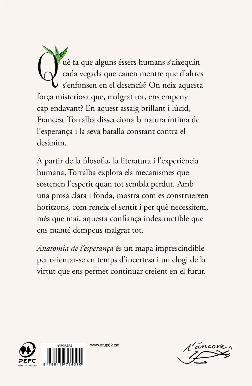 Anatomia de l'esperança. Premi Josep Pla 2026