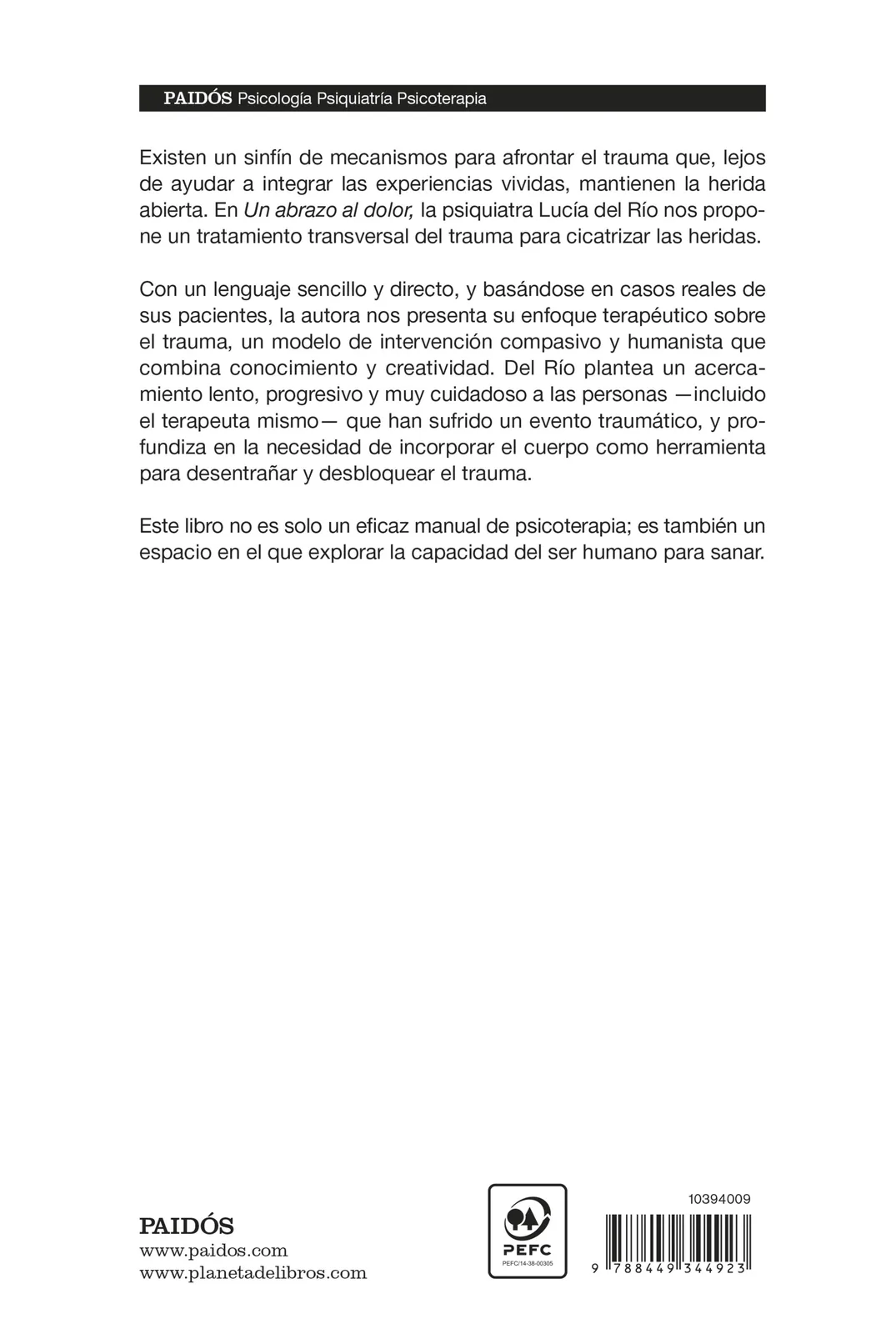Un abrazo al dolor. Una guía humanista para el tratamiento del trauma