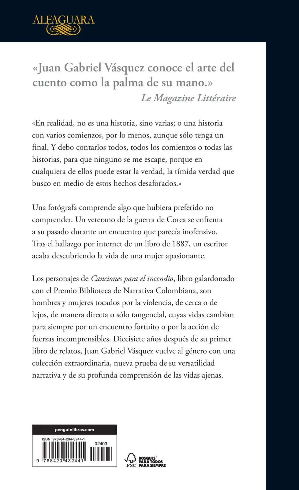 Canciones para el incendio