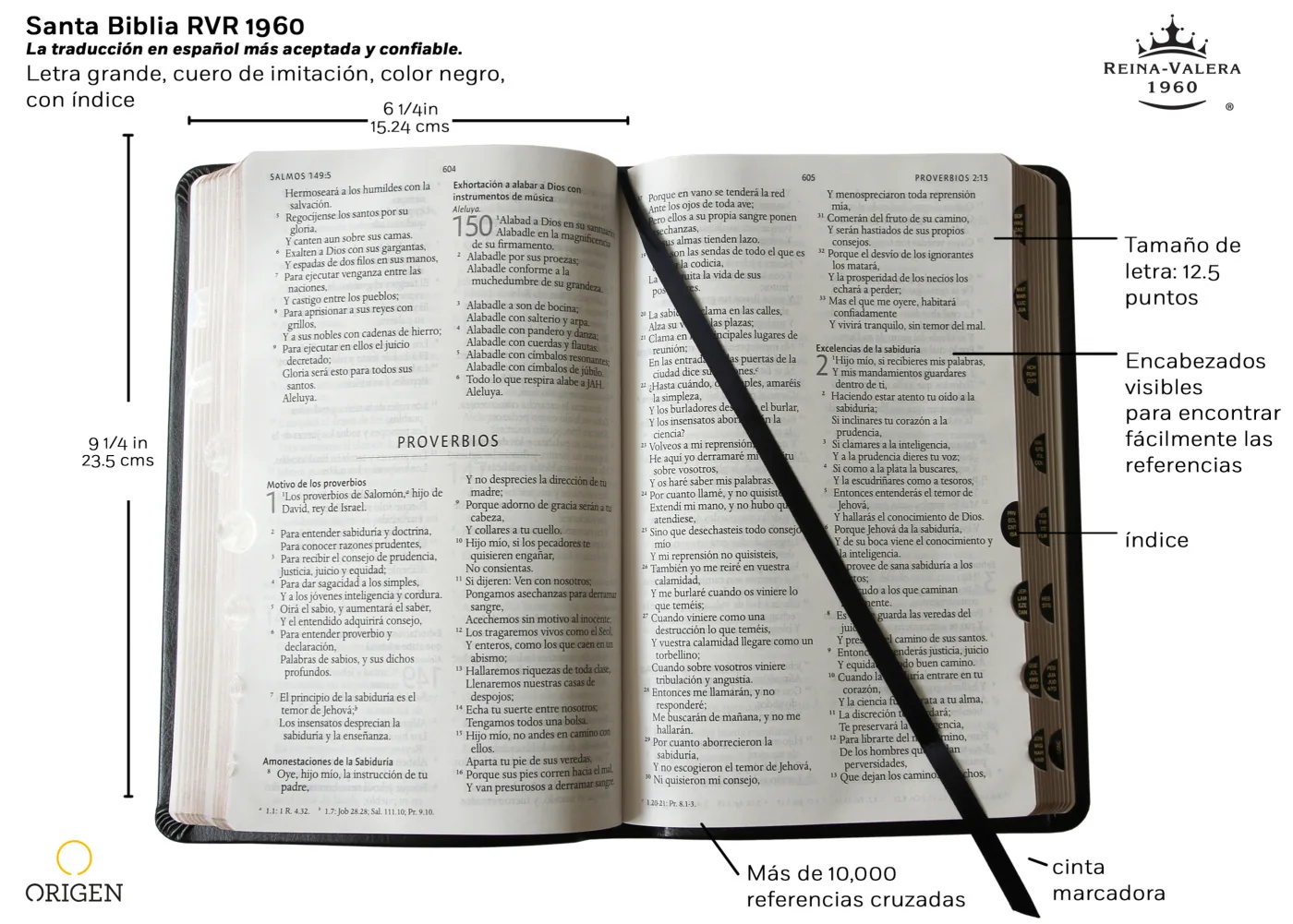 Biblia Reina Valera 1960 letra grande. Símil piel negro