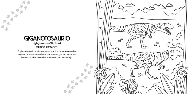 Aprende y colorea: Dinosaurios