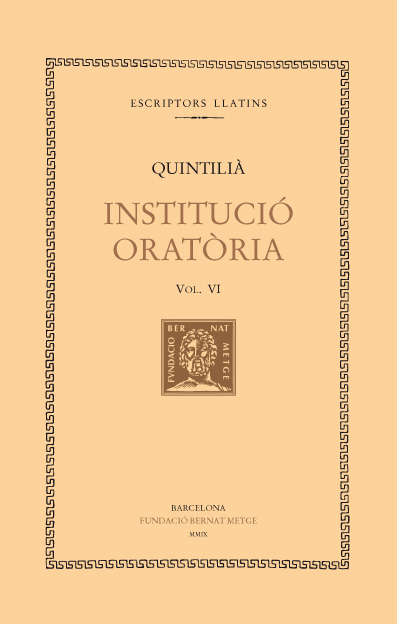 Institució oratòria, vol. VI: llibre VII