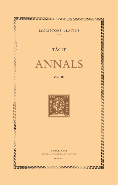 Annals, vol. III: llibres V-Vi, XI