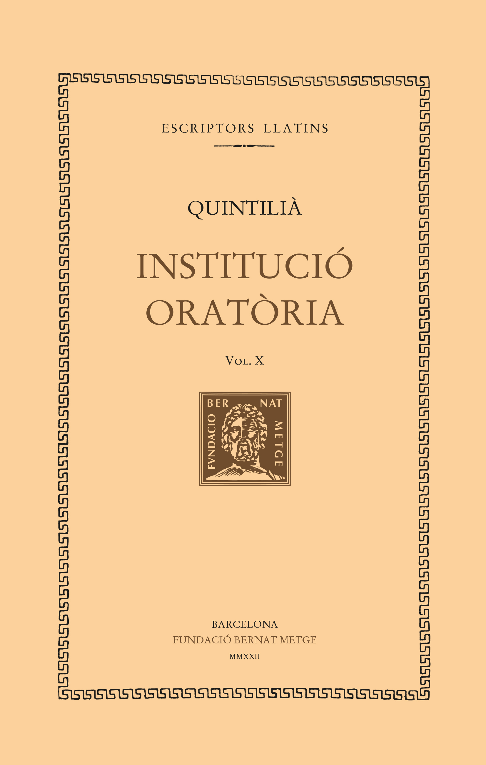 Institució oratòria (vol. X): Llibre XI