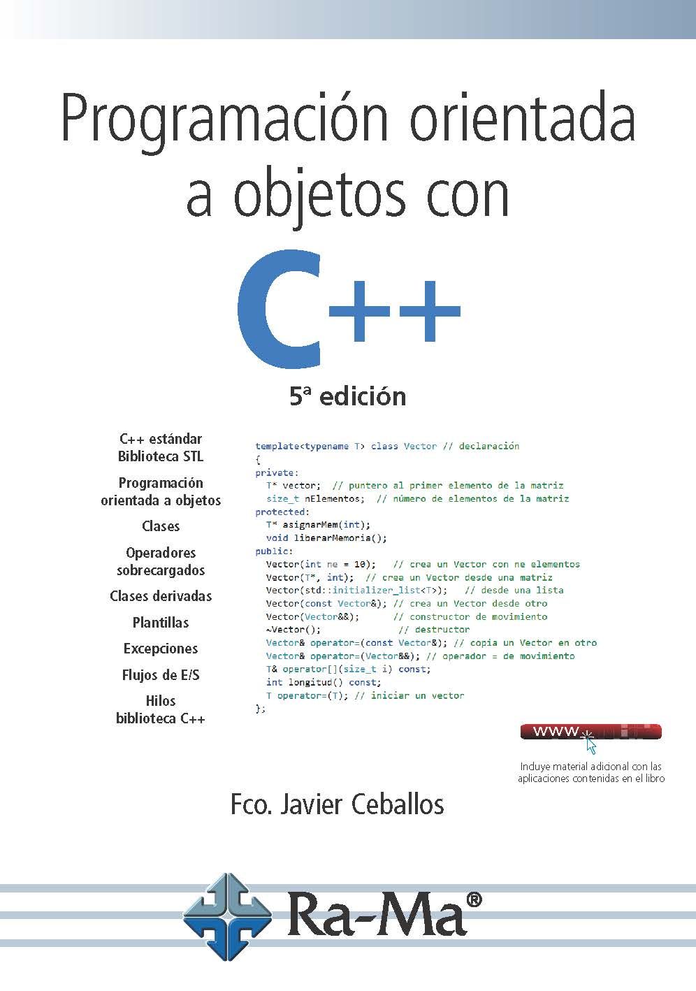 Programación orientada a objetos C++   (5ª edición 2018)