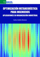 Optimización metaheurenística para ingenieros. Aplicaciones en organización industrial