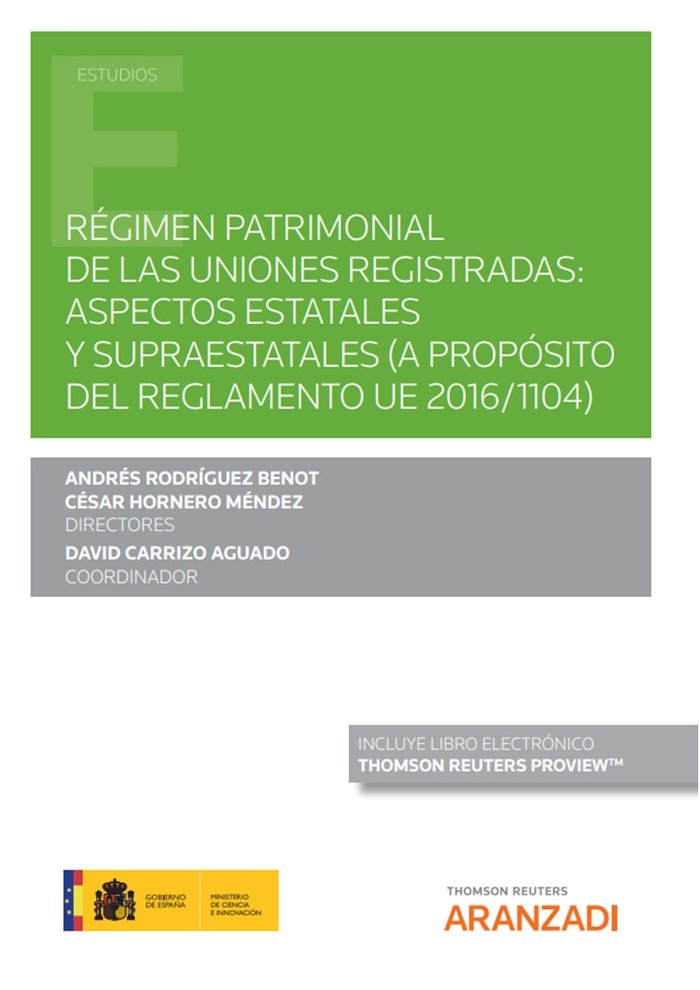 REGIMEN PATRIMONIAL DE LAS UNIONES REGISTRADAS ASPECTOS EST