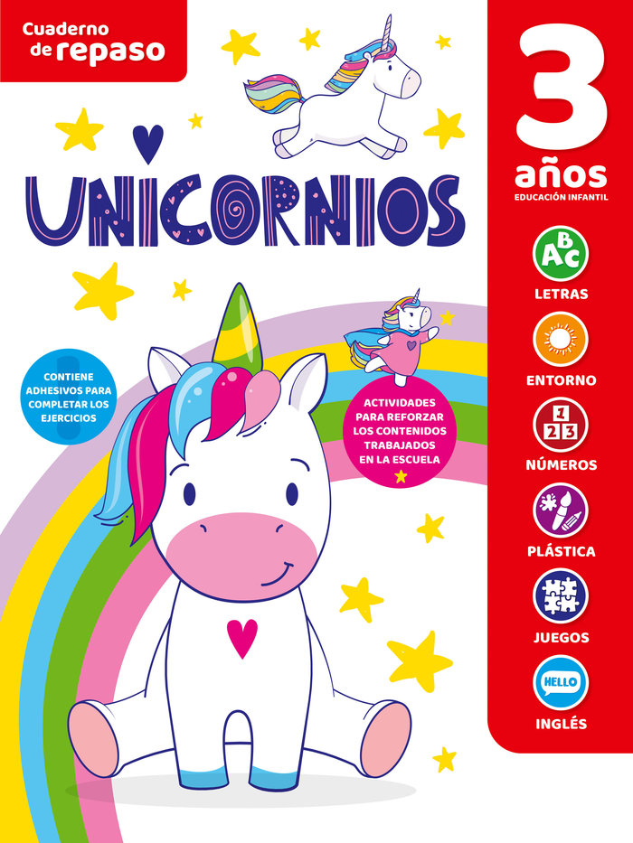 CUADERNO TEMATICO LUMINISCENTE 3 AÑOS UNICORNIOS