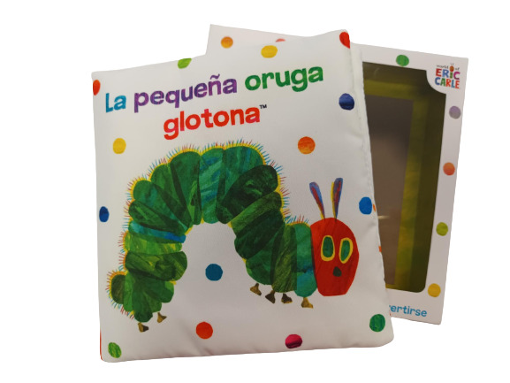 La pequeña oruga glotona. Libro de tela para abrazar. Un libro de tela sensorial.