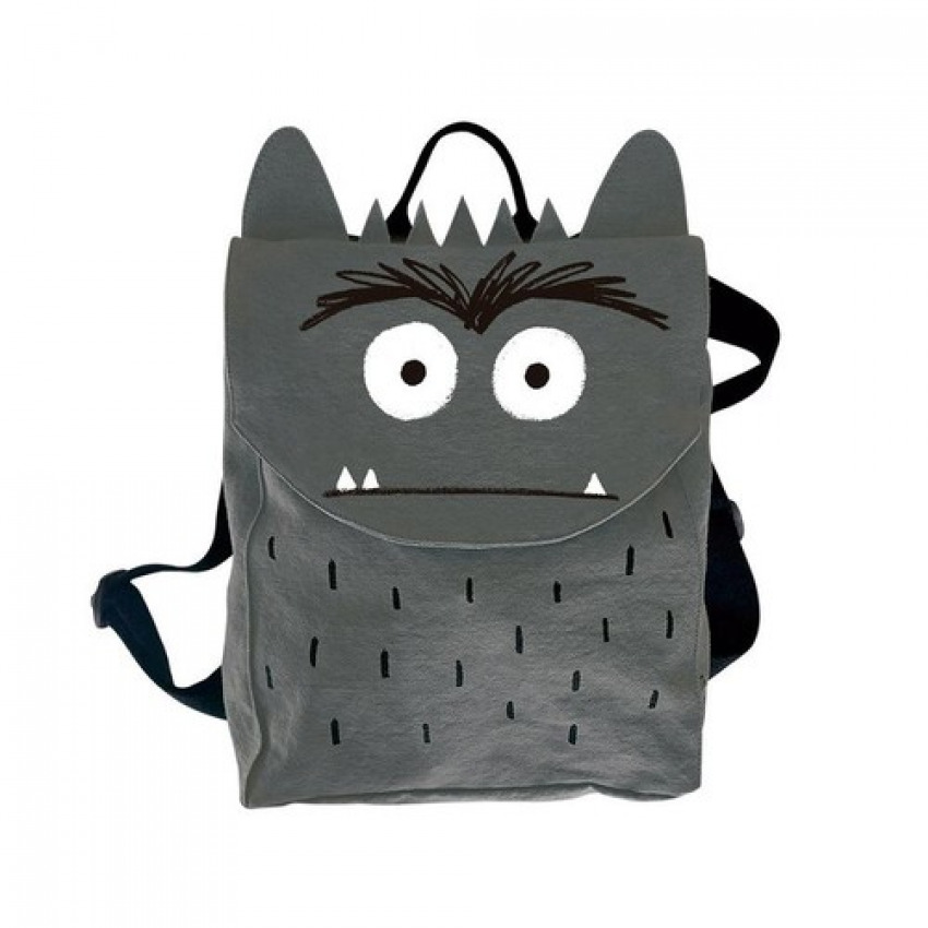 MOCHILA INFANTIL 25X32CM GRIS EL MONSTRUO DE COLORES