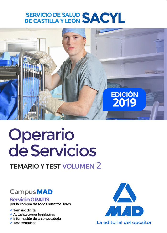 Operario de Servicios del Servicio de Salud de Castilla y León (SACYL). Temario y test volumen 2