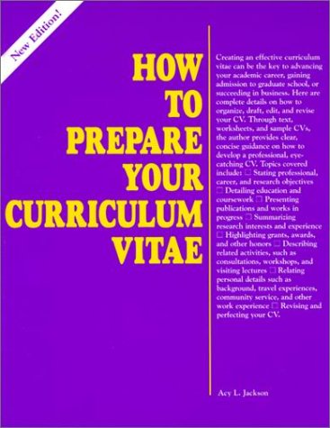 How to prepare your curriculum vitae